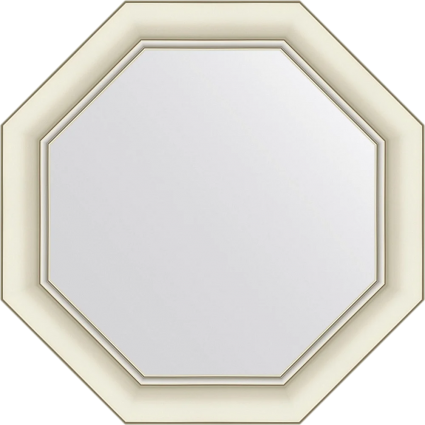 Зеркало Evoform Octagon BY 7430 51х51 белый с серебром, в багетной раме в современном стиле