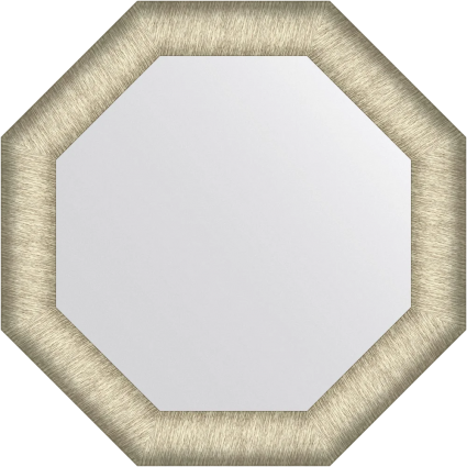 Зеркало Evoform Octagon BY 7421 50х50 брашированное серебро, в багетной раме в современном стиле
