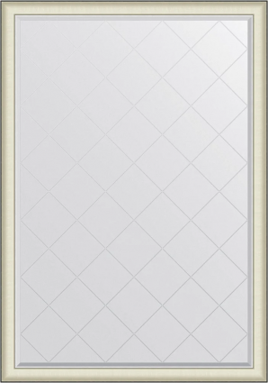 Зеркало Evoform Exclusive-G BY 4576 129х184 белая кожа с хромом, с гравировкой в багетной раме в стиле ретро