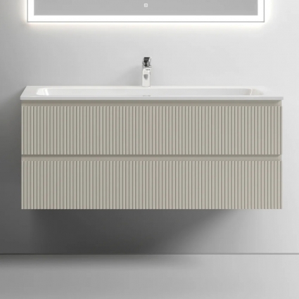 Тумба с раковиной Sancos Snob T 120 см, beige soft, раковина CN7017, подвесная, матовая