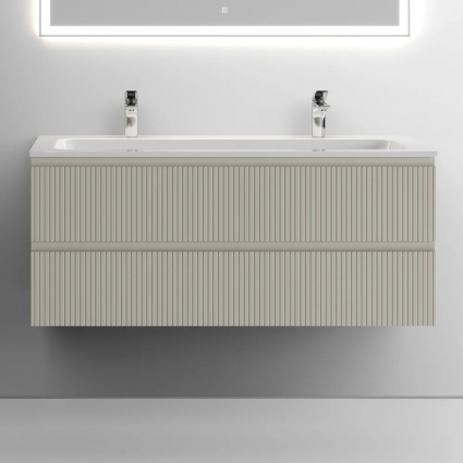 Тумба с раковиной Sancos Snob T 120 см, beige soft, раковина CN7016, подвесная, матовая