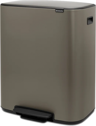 Мусорное ведро Brabantia Bo Pedal Bin 211409 60 л, платиновое, напольное