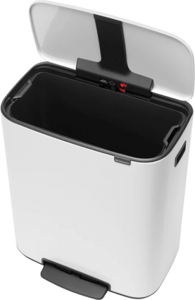 Мусорное ведро Brabantia Bo Pedal Bin 211300 60 л, белое, напольное