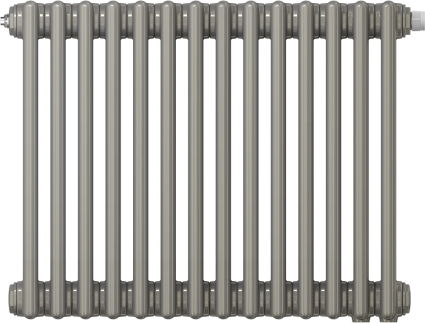 Радиатор стальной Zehnder Charleston Retrofit 3057/14 3-трубчатый, подключение V001, technoline, с кронштейнами, на площадь 12 кв.м., серый