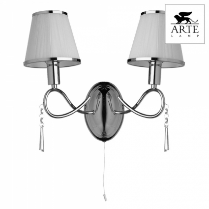 Бра Arte Lamp Logico A1035AP-2CC в стиле арт-деко, цвет белый, мощность 80 Вт