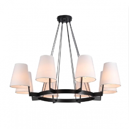 Подвесная люстра Omnilux Camlez OML-68613-08 в стиле модерн, цвет черный