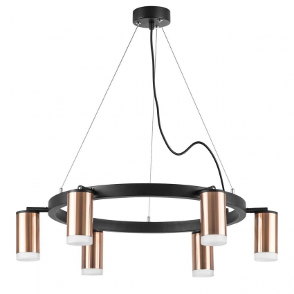 Подвесная люстра Lightstar Rullo (571016+214430-6+202430-6) LR0163060 в современном стиле, цвет медь