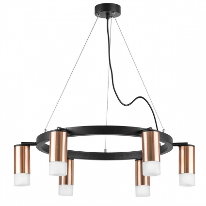 Подвесная люстра Lightstar Rullo (571016+214430-6+202431-6) LR0163061 в современном стиле, цвет медь