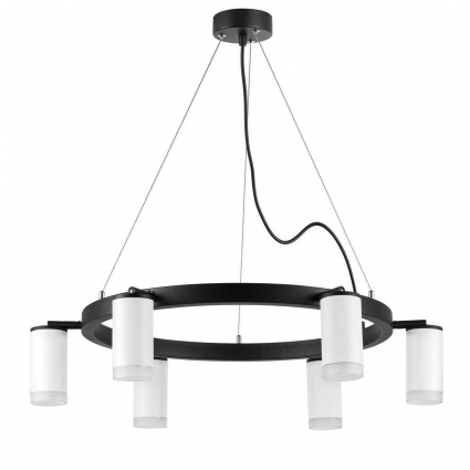 Подвесная люстра Lightstar Rullo (571016+214436-6+202430-6) LR0163660 в современном стиле, цвет белый