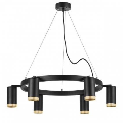 Подвесная люстра Lightstar Rullo (571016+214437-6+203440-6) LR01637640 в современном стиле, цвет черный