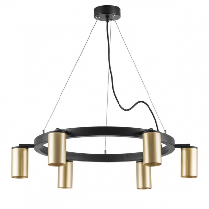 Подвесная люстра Lightstar Rullo (571016+214440-6) LR016406 в современном стиле, цвет золотой
