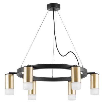 Подвесная люстра Lightstar Rullo (571016+214440-6+202431-6) LR0164061 в современном стиле, цвет золотой