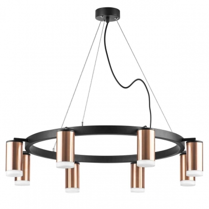 Подвесная люстра Lightstar Rullo (571018+214430-8+202430-8) LR0183080 в современном стиле, цвет медь