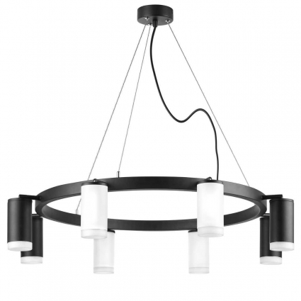 Подвесная люстра Lightstar Rullo (571018+214436-4+214437-4+202430-8) LR0183643740 в современном стиле, цвет черный