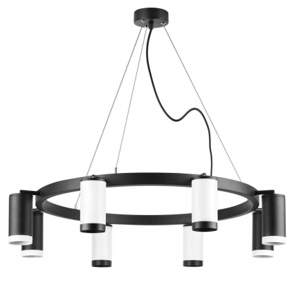 Подвесная люстра Lightstar Rullo (571018+214436-4+214437-4+203436-4+203437-4) LR01836437467 в современном стиле, цвет черный