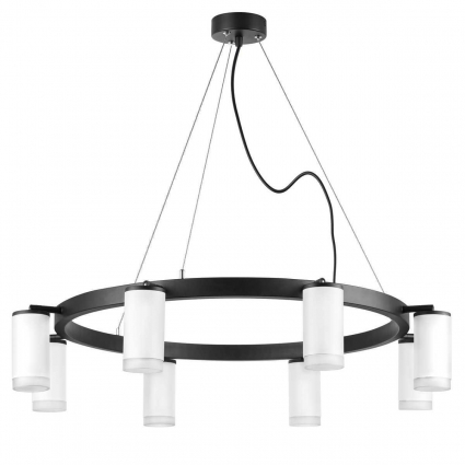Подвесная люстра Lightstar Rullo (571018+214436-8+202430-8) LR0183680 в современном стиле, цвет белый