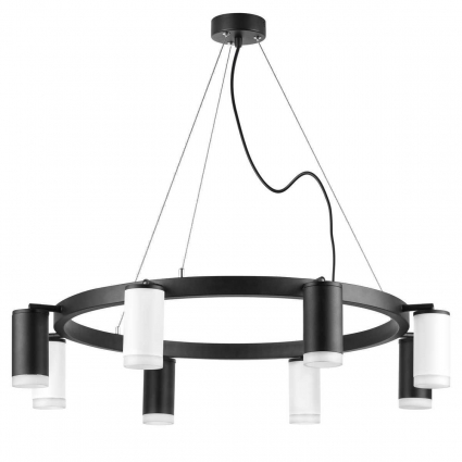 Подвесная люстра Lightstar Rullo (571018+214437-4+214436-4+202430-8) LR0183743640 в современном стиле, цвет черный