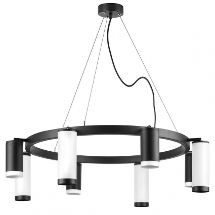 Подвесная люстра Lightstar Rullo (571018+214437-4+214486-4+203437-4+203436-4) LR01837486476 в современном стиле, цвет черный