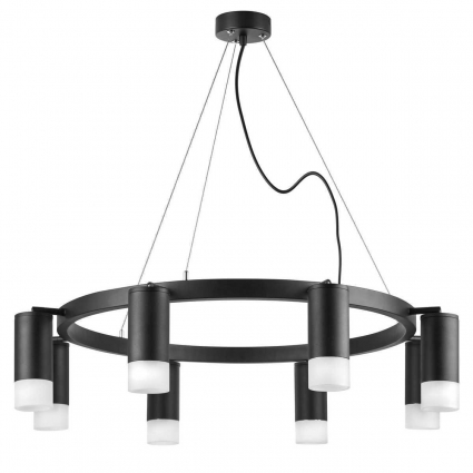 Подвесная люстра Lightstar Rullo (571018+214437-8+202431-8) LR0183781 в современном стиле, цвет черный