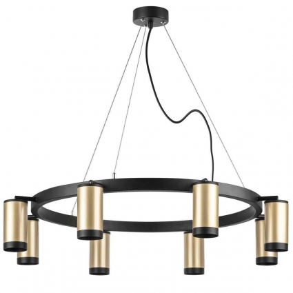 Подвесная люстра Lightstar Rullo (571018+214440-8+203437-8) LR01840837 в современном стиле, цвет золотой
