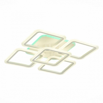 Потолочная светодиодная люстра Evoluce Qutro SLE200452-05RGB в стиле Хай-тек, цвет белый