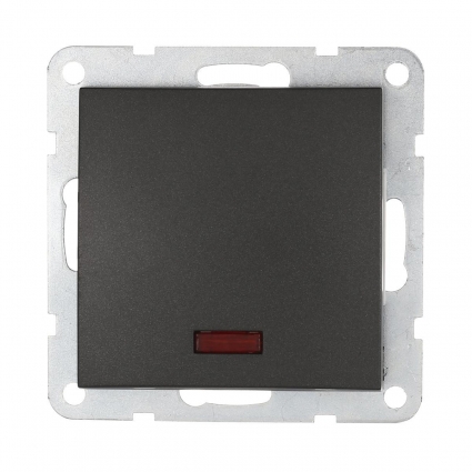 Выключатель LK Studio 1-кл., c индикатором (схема 1L) 16 A, 250 B (черный бархат) LK60 860208-1, цвет черный