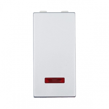Переключатель LK Studio с двух мест, с индикатором 45х22,5мм (схема 6L) 16 A, 250 B (серебристый металлик) LK45 850403-1