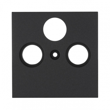 Накладка LK Studio розетки TV+FM+SAT, 2(3) отверстия (черный бархат) LK80 845208-1, цвет черный