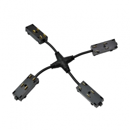 Коннектор X-образный гибкий Denkirs Smart TR2116-BK цвет черный