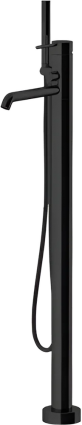 Напольный смеситель для ванны с душем Gattoni Circle Two 9108/91NO черный, однорычажный, длина излива 21.7 см