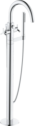 Напольный смеситель для ванны с душем Kludi Nova Fonte Déco 205900539 хром, двухвентильный, длина излива 21.5 см