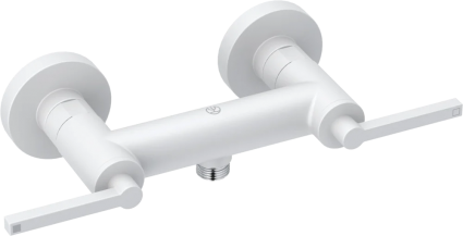 Смеситель для душа Kludi Nova Fonte Puristic 207105315 белый матовый двухвентильный,  в современном стиле