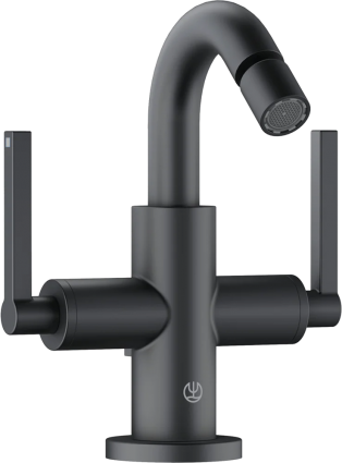 Смеситель для биде Kludi Nova Fonte Puristic 203133915 черный матовый двухвентильный, длина излива 10 см