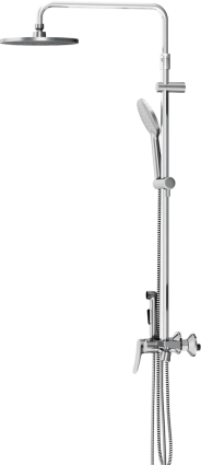 Душевая стойка Damixa Jupiter 977770000 с гигиеническим душем, хром, штанга 146 см, шланг пластиковый 150 см