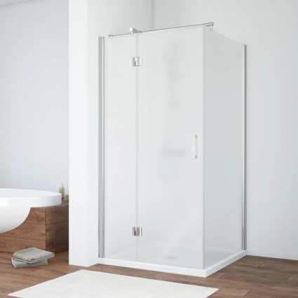 Душевой уголок Vegas Glass AFP-Fis TUR NOVO h1890 120*100 08 10 L профиль глянцевый хром, стекло сатин, прямоугольный, двери распашные