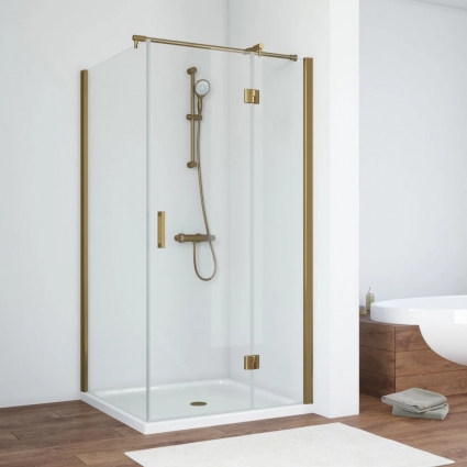 Душевой уголок Vegas Glass AFP-Fis TUR NOVO h1890 120*80 05 01 R профиль бронза, стекло прозрачное, прямоугольный, двери распашные