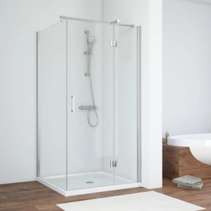 Душевой уголок Vegas Glass AFP-Fis TUR NOVO h1890 90*80 08 01 R профиль глянцевый хром, стекло прозрачное, прямоугольный, двери распашные