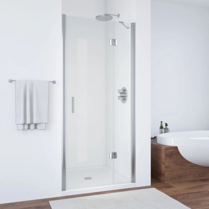 Душевая дверь в нишу Vegas Glass AFP TUR NOVO h1890 100 08 01 R профиль глянцевый хром, стекло прозрачное, распашная, правая