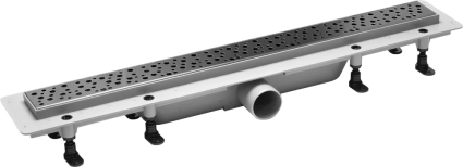 Душевой лоток Plastbrno DESIGN 5 SZA5400 с решеткой и опорами, в пол около стены, выпуск прямой