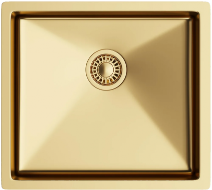 Мойка кухонная TopZero TNL TNL 450 GOLD золотая полированная, прямоугольная, 49x44 см