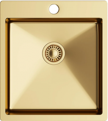 Мойка кухонная TopZero TNL TNL450.505 GOLD золотая полированная, прямоугольная, 45x50.5 см