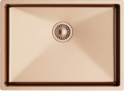 Мойка кухонная TopZero TNL TNL 550 GOLD ROSE медь полированная, прямоугольная, 60x45 см