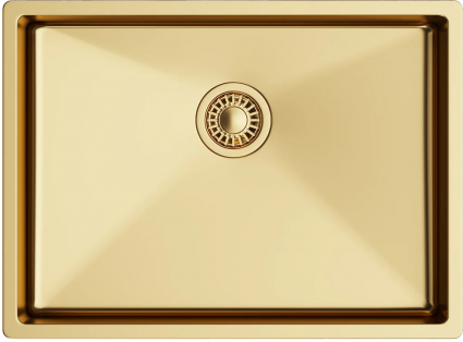 Мойка кухонная TopZero TNL TNL 550 GOLD золотая полированная, прямоугольная, 60x45 см