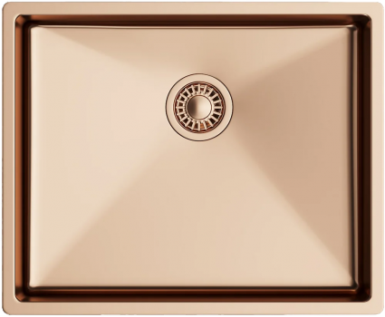 Мойка кухонная TopZero TNL TNL 500 GOLD ROSE медь полированная, прямоугольная, 55x45 см