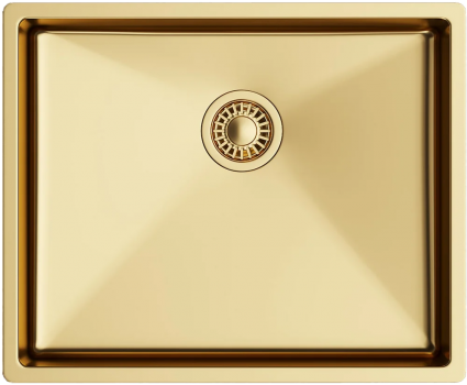 Мойка кухонная TopZero TNL TNL 500 GOLD золотая полированная, прямоугольная, 55x45 см