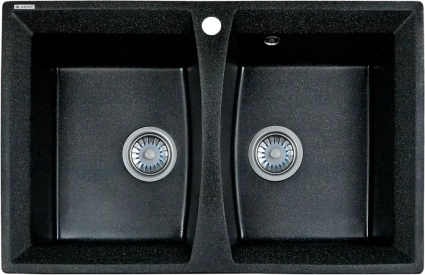 Мойка кухонная Kaiser KM2M-5078 BW черная матовая, прямоугольная, 78x50 см