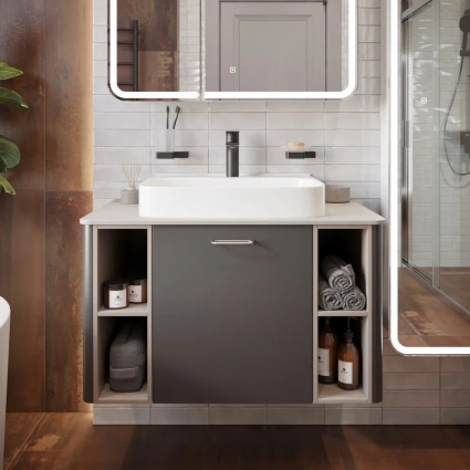 Тумба для комплекта VOQ Drexel Drexel 80 anthracite&cream подвесная, матовая