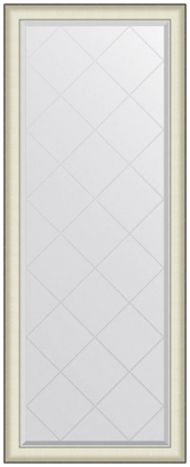 Зеркало Evoform Exclusive-G Floor BY 6393 79х200 белая кожа с хромом, в багетной раме, с гравировкой, напольное в стиле ретро