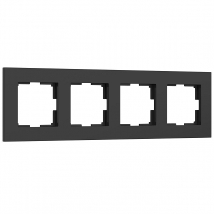 Рамка на 4 поста Werkel Slab черный матовый W0042908 4690389193477 в современном стиле, цвет черный