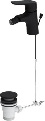 Смеситель для биде Damixa Jupiter 770240300 черный матовый однорычажный, длина излива 10.4 см